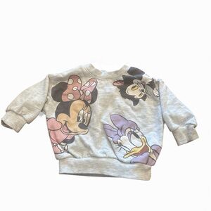 Disney Gray Kids Sweatshirt with Cartoon Characters